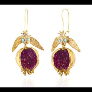 Brand new gold plated pomegranate earrings